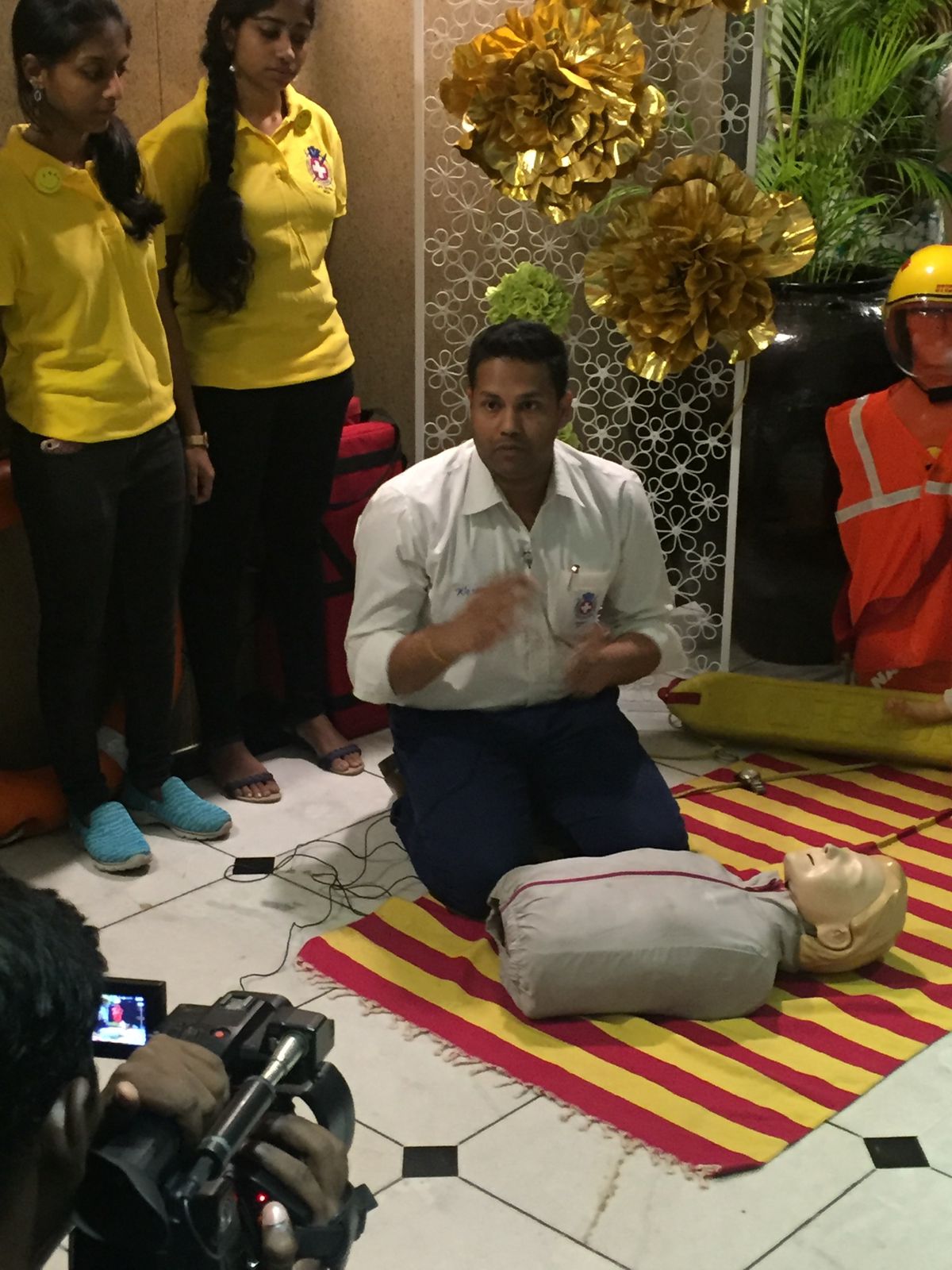 CPR training with a manikin