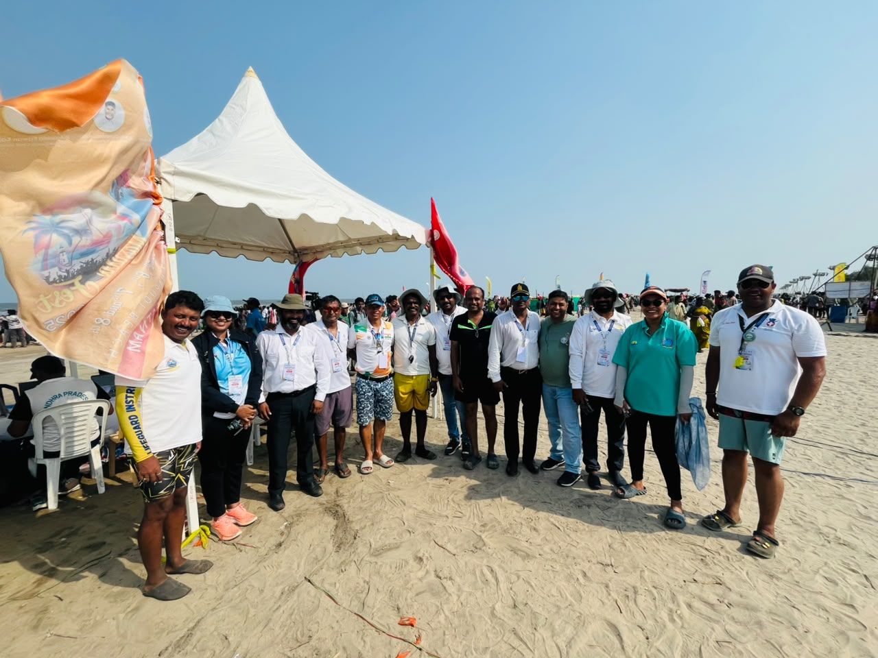 Lifeguard team at a beach event