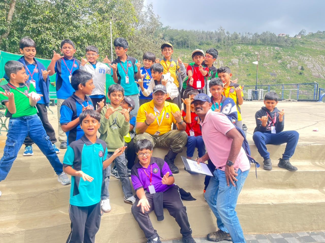 Children at an outdoor safety session