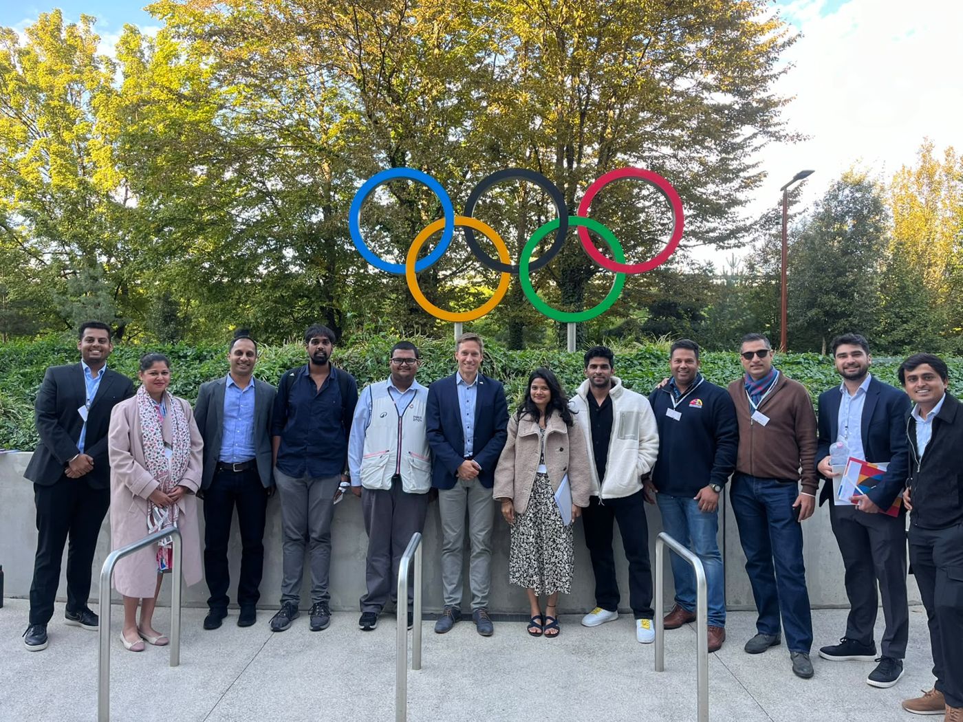 Delegation at the Olympic rings