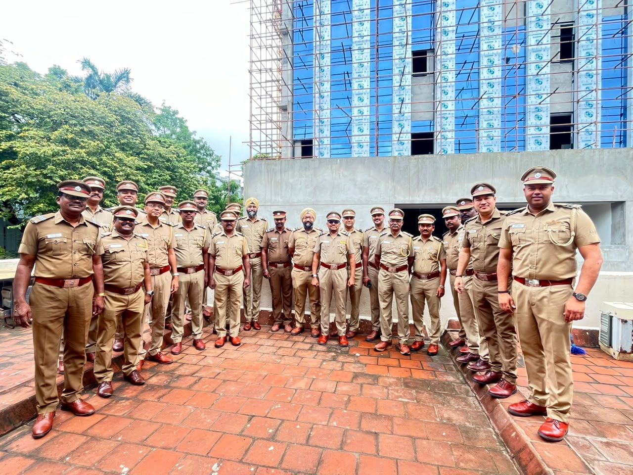 Police personnel after a training session
